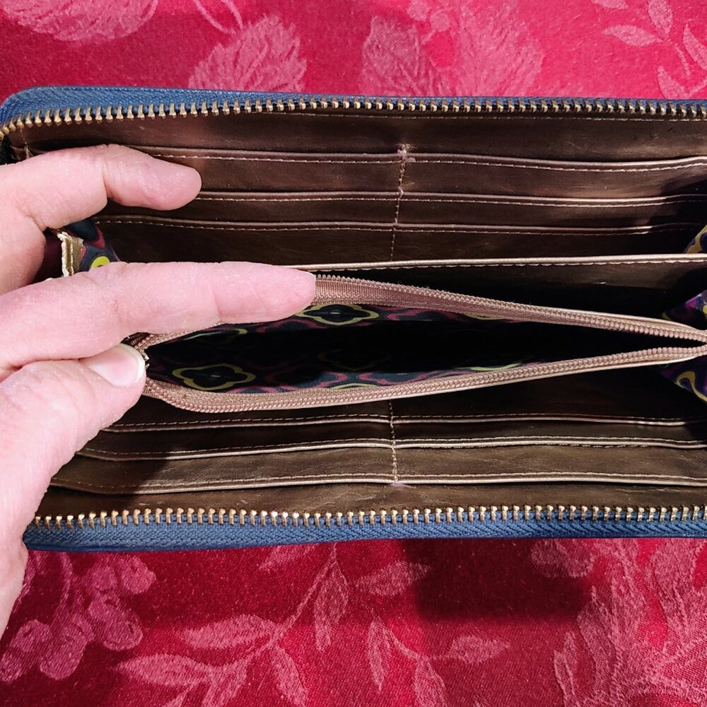 Anne Klein Blue Zip Around Long Wallet, Used - Picture 15 of 15